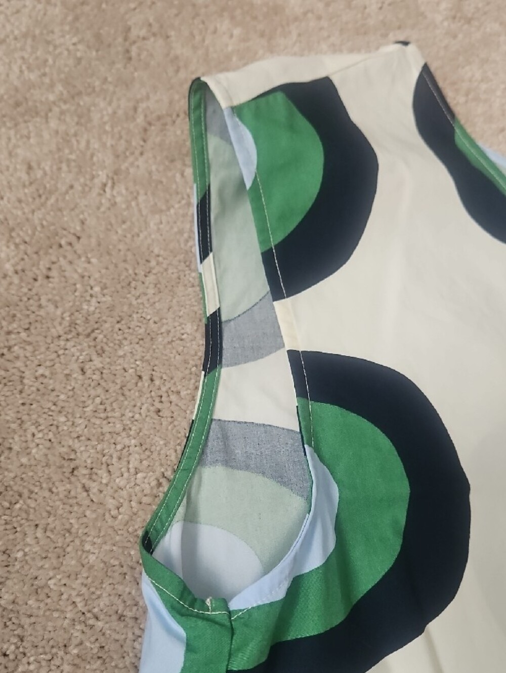 Marimekko Uniqlo Green Blue Oval Print Maxi Dress - Picture 4 of 16